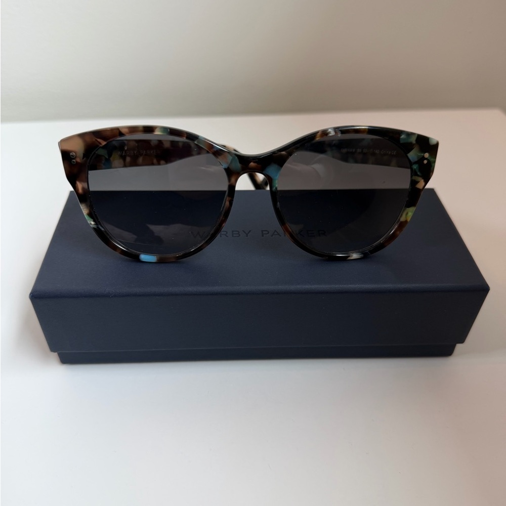 Warby Parker Women's Annika Tortoise Sunglasses with Green and Blue Accents